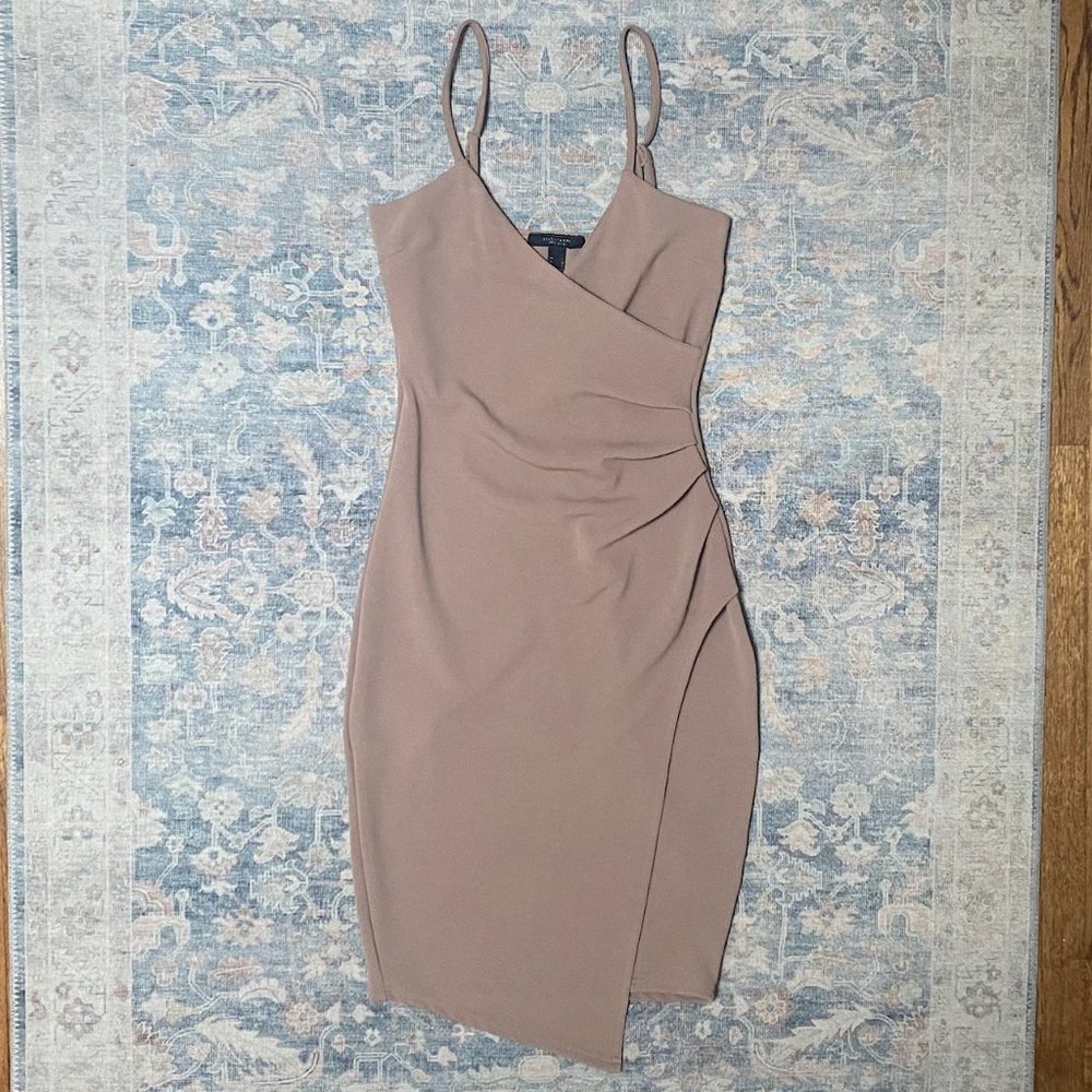 Streetwear Society Women's Taupe Spaghetti Strap Dress, Size L